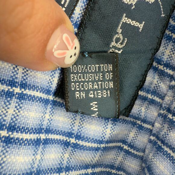 Ralph Lauren Shirt XL Blue White Check Plaid Short Sleeve Classic Fit - Picture 4 of 6